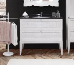 Bissolo Casa Mobili Per Lavabo<BASE BAGNO MOD. DIAMANTE CM 98 IN MASSELLO PATINATO