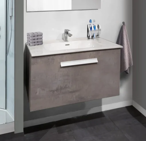 Bissolo Casa Mobili Per Lavabo<BASE BAGNO SOSPESA AURA CM 81 CEMENTO CHIARO
