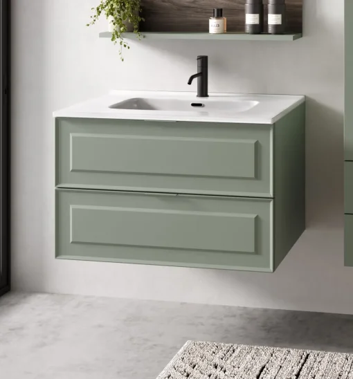 Bissolo Casa Mobili Per Lavabo<BASE BAGNO SOSPESA FRAME CM 82 SALVIA OPACO