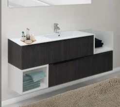 Bissolo Casa Mobili Per Lavabo<BASE BAGNO SOSPESA MOD. B201 CM 140 COLORE LAOS E BIANCO OPACO