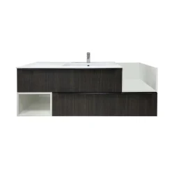 Bissolo Casa Mobili Per Lavabo<BASE BAGNO SOSPESA MOD. B201 CM 140 COLORE LAOS E BIANCO OPACO