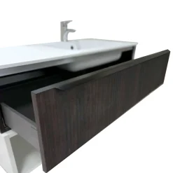 Bissolo Casa Mobili Per Lavabo<BASE BAGNO SOSPESA MOD. B201 CM 140 COLORE LAOS E BIANCO OPACO