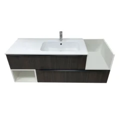 Bissolo Casa Mobili Per Lavabo<BASE BAGNO SOSPESA MOD. B201 CM 140 COLORE LAOS E BIANCO OPACO