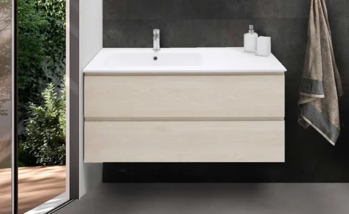 Bissolo Casa Mobili Per Lavabo<BASE BAGNO SOSPESA MOD. B-GO CM 105 COLORE SETA