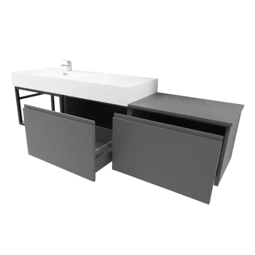 Bissolo Casa Mobili Per Lavabo<BASE BAGNO SOSPESA MOD. B-GO CM 180 LACCATO PELTRO SABBIATO