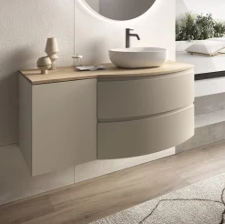 Bissolo Casa Mobili Per Lavabo<BASE BAGNO SOSPESA MOD. SFERA CM 121 TORTORA OPACO