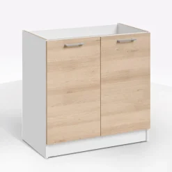 Bissolo Casa Mobili Da Cucina<Base Eco Cm 80x46 H. 82 Bianco E Rovere Artisan in offerta