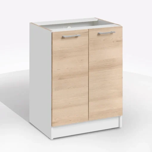 Bissolo Casa Mobili Da Cucina<BASE ECO CM 60X46 H.82 BIANCO E ROVERE ARTISAN
