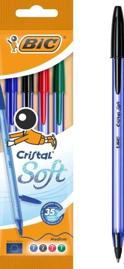 Bissolo Casa Penne Penne A Sfera<BIC - SET 4 PENNE A SFERA CRISTAL SOFT COLORI ASSORTITI: vendita online BIC - SET 4 PENNE A SFERA CRISTAL SOFT COLORI ASSORTITI in offerta