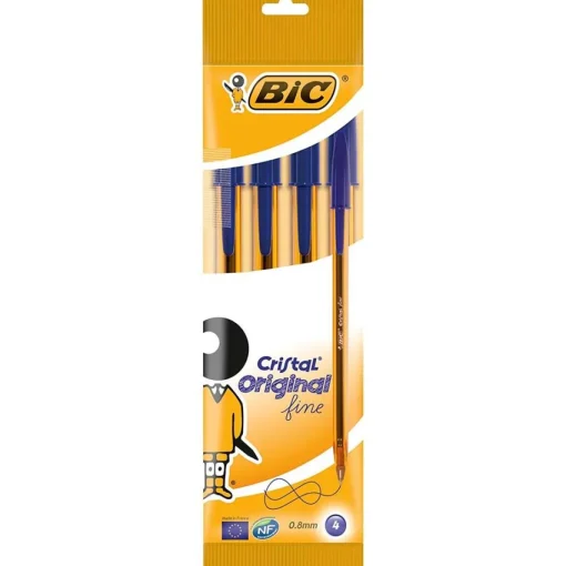 Bissolo Casa Penne Penne A Sfera<BIC - SET 4 PENNE A SFERA CRISTAL ORIGINAL FINE BLU: vendita online BIC - SET 4 PENNE A SFERA CRISTAL ORIGINAL FINE BLU in offerta