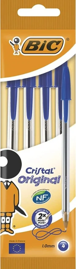 Bissolo Casa Penne Penne A Sfera<BIC - SET 4 PENNE CRISTAL ORIGINAL BLU: vendita online BIC - SET 4 PENNE CRISTAL ORIGINAL BLU in offerta
