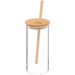 Bissolo Casa Bicchieri Acqua<BICCHIERE CON CANNUCCIA PALM COCKTAIL IN VETRO E BAMBU 40CL