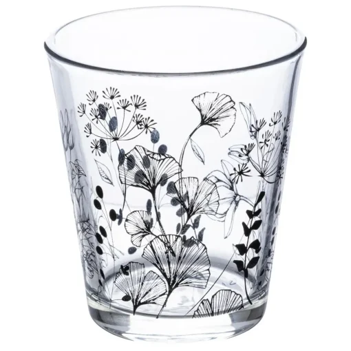 Bissolo Casa Bicchieri Acqua<BICCHIERE DA ACQUA WHITE FLORAL VETRO TRASPARENTE CON DECORO 33CL