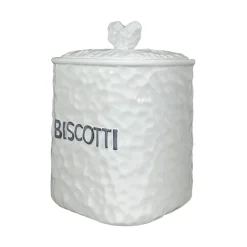 Bissolo Casa Barattoli<BISCOTTIERA BIANCA 17X17 H 18CM