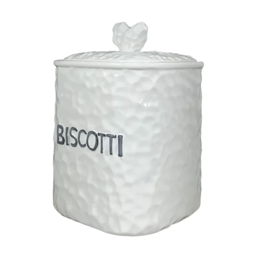 Bissolo Casa Barattoli<BISCOTTIERA BIANCA 17X17 H 18CM