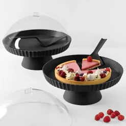 Bissolo Casa Pasticceria Porta Torte E Alzate<BLIM PLUS - ALZATA LINEA AGORA' 30X24CM NERO CARBONE