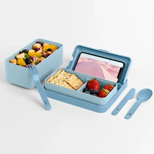 Bissolo Casa Conservazione Cibi Porta Pranzo<BLIM PLUS - LUNCHBOX BAULETTO AZZURRO 18X9.5X13.5CM 450ML
