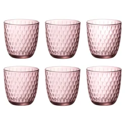 Bissolo Casa Bicchieri Acqua<BORMIOLI - SET 6 BICCHIERI ACQUA LINEA SLOT IN VETRO ROSA 29CL