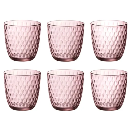 Bissolo Casa Bicchieri Acqua<BORMIOLI - SET 6 BICCHIERI ACQUA LINEA SLOT IN VETRO ROSA 29CL