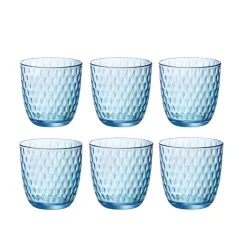 Bissolo Casa Bicchieri Acqua<BORMIOLI - SET 6 BICCHIERI ACQUA LINEA SLOT IN VETRO BLU 29CL