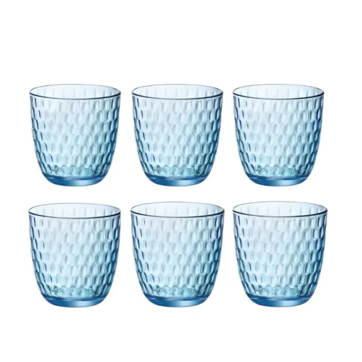 Bissolo Casa Bicchieri Acqua<BORMIOLI - SET 6 BICCHIERI ACQUA LINEA SLOT IN VETRO BLU 29CL