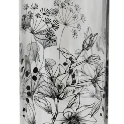 Bissolo Casa Bottiglie<BOTTIGLIA WHITE FLORAL IN VETRO CON TAPPO 1LT TRASPARENTE CON DECORO