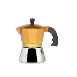 Bissolo Casa Caffettiere, Theiere<CAFFETTIERA 3 TAZZE IN ALLUMINIO E ACCIAIO INOX DORATA