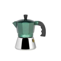 Bissolo Casa Caffettiere, Theiere<CAFFETTIERA 3 TAZZE IN ALLUMINIO E ACCIAIO INOX VERDE