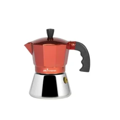 Bissolo Casa Caffettiere, Theiere<CAFFETTIERA 3 TAZZE IN ALLUMINIO E ACCIAIO INOX ROSSA