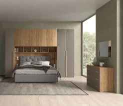 Bissolo Casa Camere Moderne<Camera da letto matrimoniale a ponte moderna noce e fango