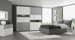 Bissolo Casa Camere Moderne<Camera da letto moderna ELLIOTT in bianco frassinato e cemento