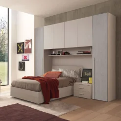 Bissolo Casa Camerette Complete<Cameretta Completa A Ponte con Letto In Laminato Olmo e Cemento