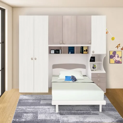 Bissolo Casa Camerette Complete<Cameretta Completa Job Frassino Nuvola E Cenere Wood in offerta