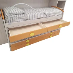Bissolo Casa Camerette Complete<CAMERETTA GIESSEGI A PONTE MOD. JOB CENERE WOOD PANNA E ALBICOCCA