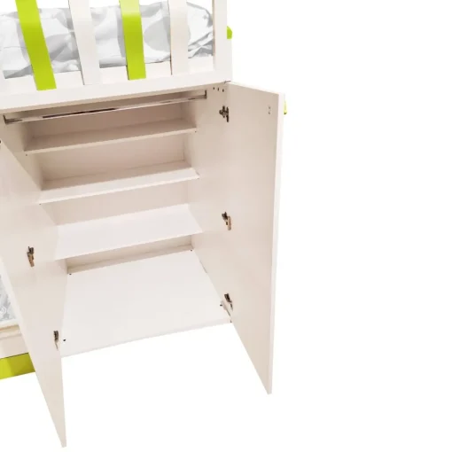 Bissolo Casa Camerette Complete<CAMERETTA GIESSEGI SOPPALCO MOD. JOB COMPOSIZIONE RUGBY BIANCO/PERA E GIALLO OPACO