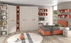 Bissolo Casa Camerette Componibili<CAMERETTA YOUNG OLMO E NEW PAPRIKA