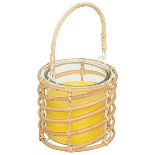 Bissolo Casa Citronelle<CANDELA ALLA CITRONELLA 340GR IN VASETTO IN VETRO E CESTINO RATTAN: vendita online CANDELA ALLA CITRONELLA 340GR IN VASETTO IN VETRO E CESTINO RATTAN in offerta