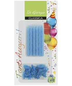Bissolo Casa Party Candele<CANDELINE PER TORTA 12 PEZZI+BASI CELESTE: vendita online CANDELINE PER TORTA 12 PEZZI+BASI CELESTE in offerta