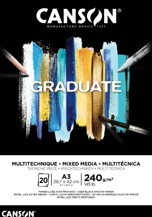 Bissolo Casa Disegno Tecnico Album Da Disegno<CANSON - ALBUM GRADUATE PER TECNICHE MISTE A3 20 FOGLI NERI: vendita online CANSON - ALBUM GRADUATE PER TECNICHE MISTE A3 20 FOGLI NERI in offerta