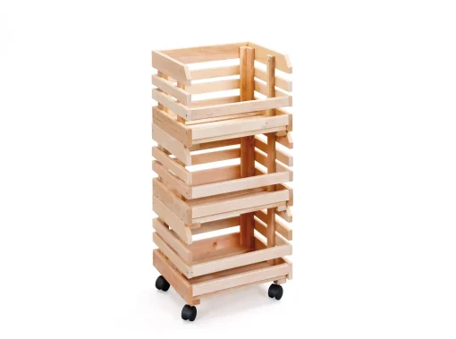 Bissolo Casa Carrelli<CARRELLO DA CUCINA IN LEGNO CM 37X30 H.80 NATURALE
