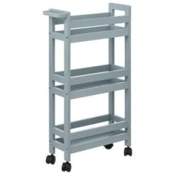 Bissolo Casa Carrelli<CARRELLO DA CUCINA IN MDF RAOUL 40X15 H.75CM AZZURRO