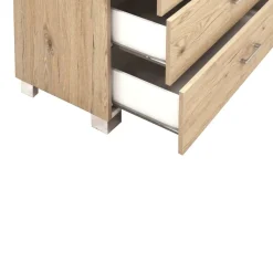 Bissolo Casa Cassettiere Multiuso|Cassettiere E Comodini<CASSETTIERA 5 CASSETTI in laminato QUERCIA NATURALE 80X44 cm: prezzi bassi