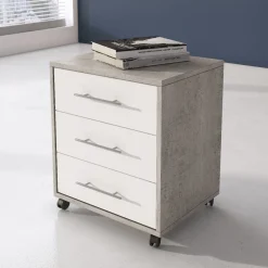 Bissolo Casa Cassettiere Con Ruote<Cassettiera Economica: Cassettiera Bianca e Beton modello Omega