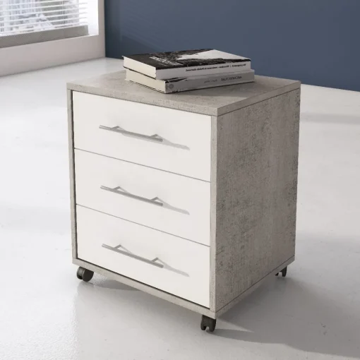 Bissolo Casa Cassettiere Con Ruote<Cassettiera Economica: Cassettiera Bianca e Beton modello Omega