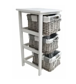 Bissolo Casa Cassettiere Multiuso<CASSETTIERA MULTIUSO IN LEGNO MASSELLO CM 30X30 H.58 BIANCO: vendita online CASSETTIERA MULTIUSO IN LEGNO MASSELLO CM 30X30 H.58 BIANCO in offerta