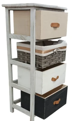 Bissolo Casa Cassettiere Multiuso<CASSETTIERA MULTIUSO IN LEGNO MASSELLO CM 35X26 H.86 MULTICOLORE : vendita online CASSETTIERA MULTIUSO IN LEGNO MASSELLO CM 35X26 H.86 MULTICOLORE in offerta