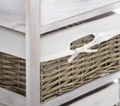 Bissolo Casa Cassettiere Multiuso<CASSETTIERA MULTIUSO IN LEGNO MASSELLO CM 40X29 H.80 BIANCO: vendita online CASSETTIERA MULTIUSO IN LEGNO MASSELLO CM 40X29 H.80 BIANCO in offerta