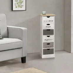 Bissolo Casa Cassettiere Multiuso<CASSETTIERA MULTIUSO IN LEGNO MASSELLO CM 30X24 H.95 BIANCO E MULTICOLORE: vendita online CASSETTIERA MULTIUSO IN LEGNO MASSELLO CM 30X24 H.95 BIANCO E MULTICOLORE in offerta