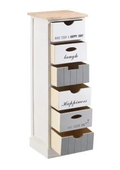 Bissolo Casa Cassettiere Multiuso<CASSETTIERA MULTIUSO IN LEGNO MASSELLO CM 30X24 H.95 BIANCO E MULTICOLORE: vendita online CASSETTIERA MULTIUSO IN LEGNO MASSELLO CM 30X24 H.95 BIANCO E MULTICOLORE in offerta