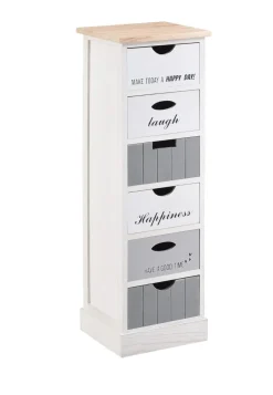 Bissolo Casa Cassettiere Multiuso<CASSETTIERA MULTIUSO IN LEGNO MASSELLO CM 30X24 H.95 BIANCO E MULTICOLORE: vendita online CASSETTIERA MULTIUSO IN LEGNO MASSELLO CM 30X24 H.95 BIANCO E MULTICOLORE in offerta